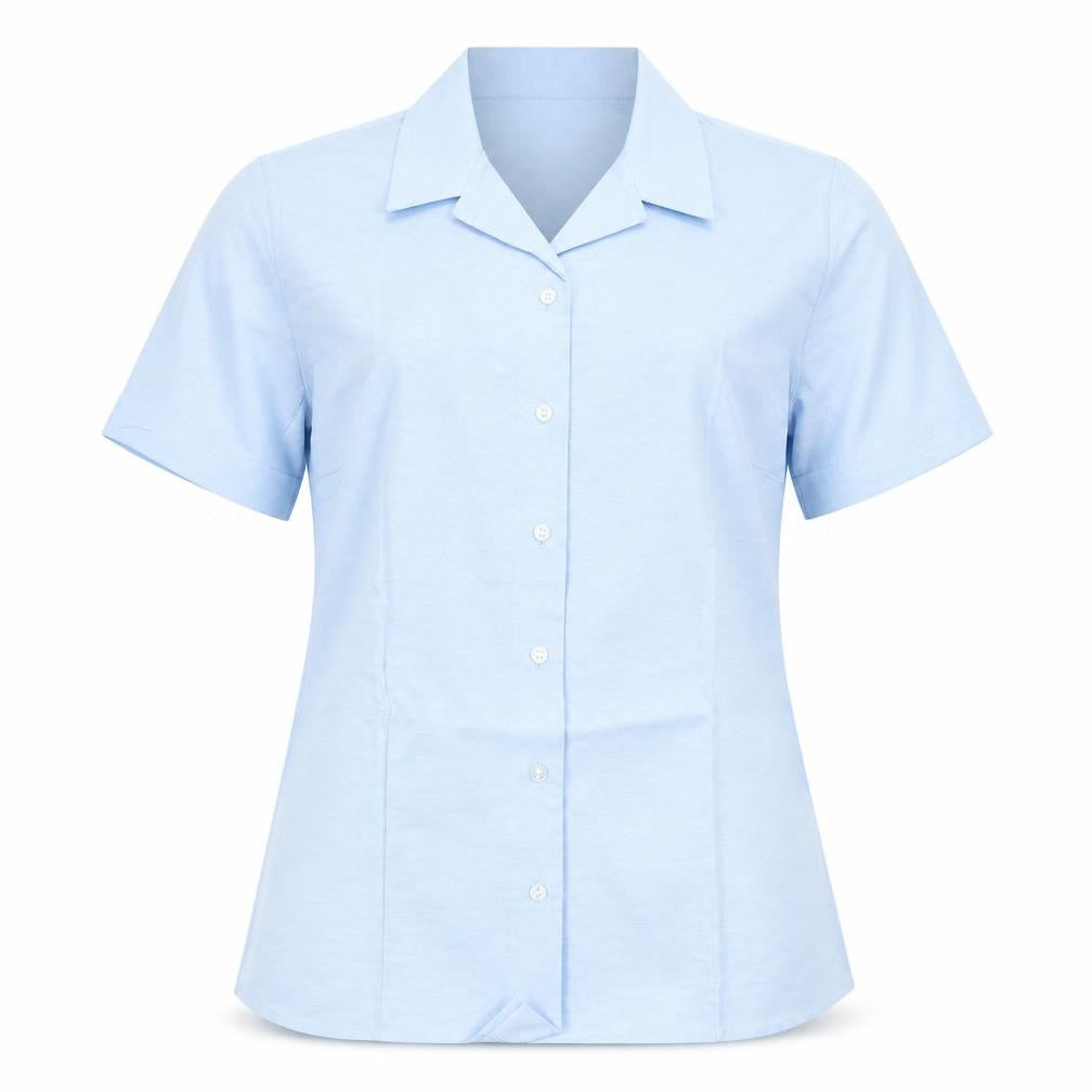 turetex Girls Blue   Basic Button-Up Size 12-13 Years  - SCHOOL