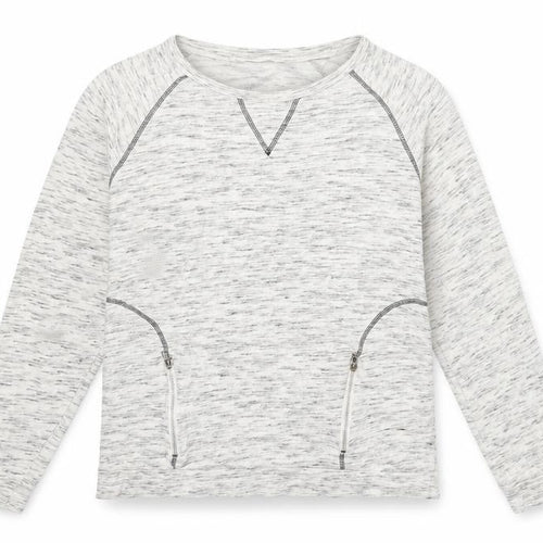 Sparkle & Fade Womens Ivory  Jersey Pullover Sweatshirt Size L