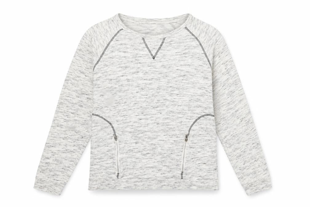 Sparkle & Fade Womens Ivory  Jersey Pullover Sweatshirt Size L