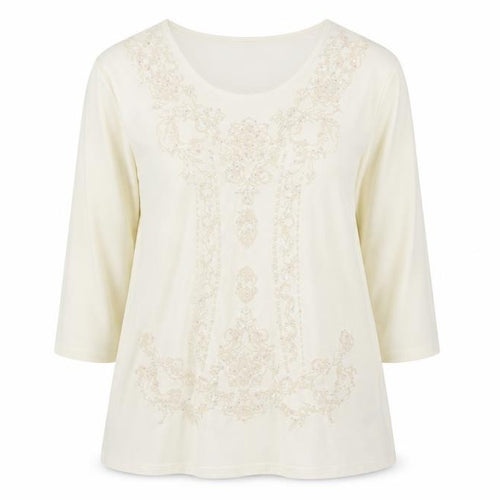 Julipa Womens Ivory   Basic Blouse Size 16  - Sequin