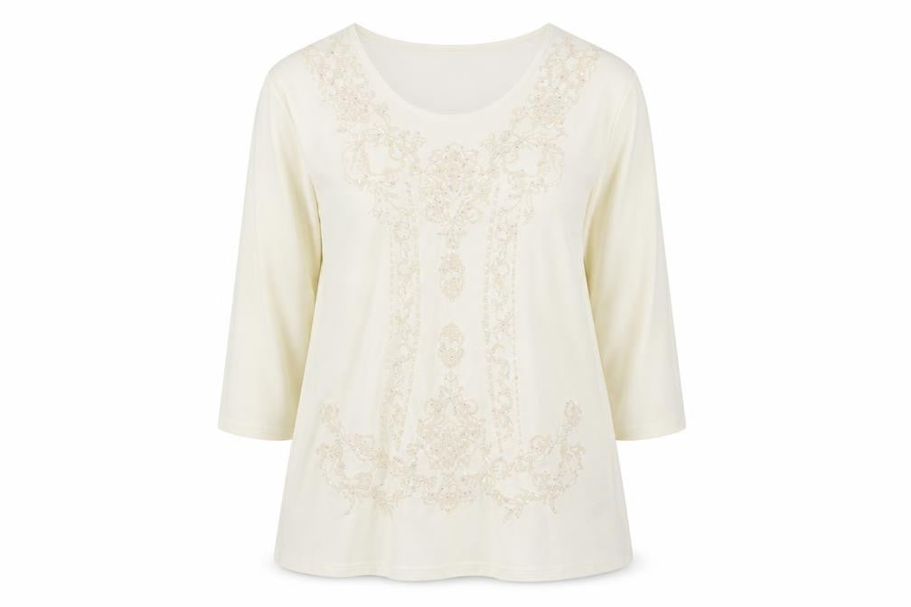 Julipa Womens Ivory   Basic Blouse Size 16  - Sequin