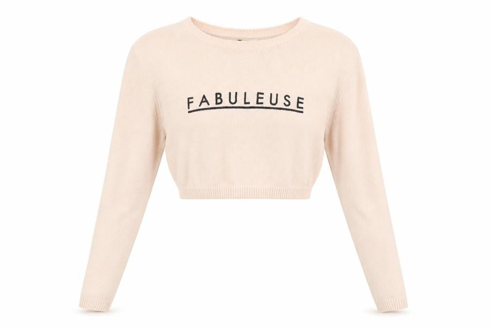 Front view of H&M women’s pink knit jumper, size XS
