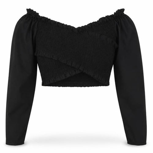 Nasty Gal Womens Black   Cropped Blouse Size 6