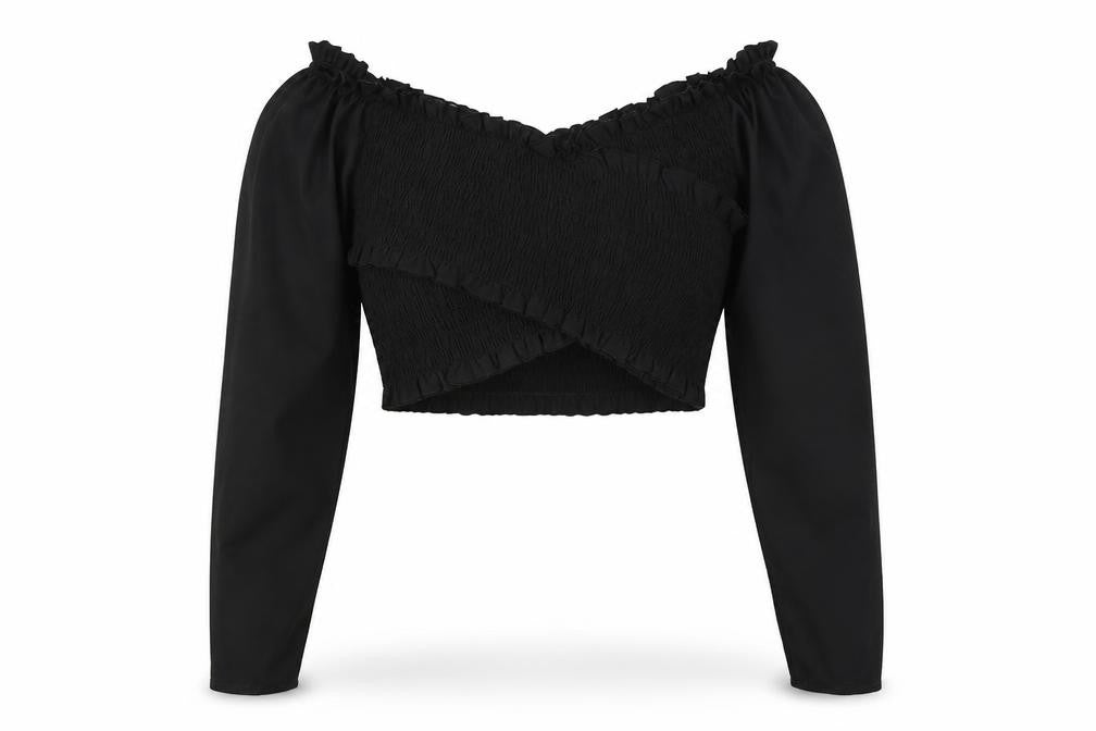 Nasty Gal Womens Black   Cropped Blouse Size 6