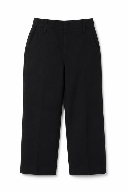 Front view of Marks & Spencer girls’ black chino trousers, size 3-4, years - school