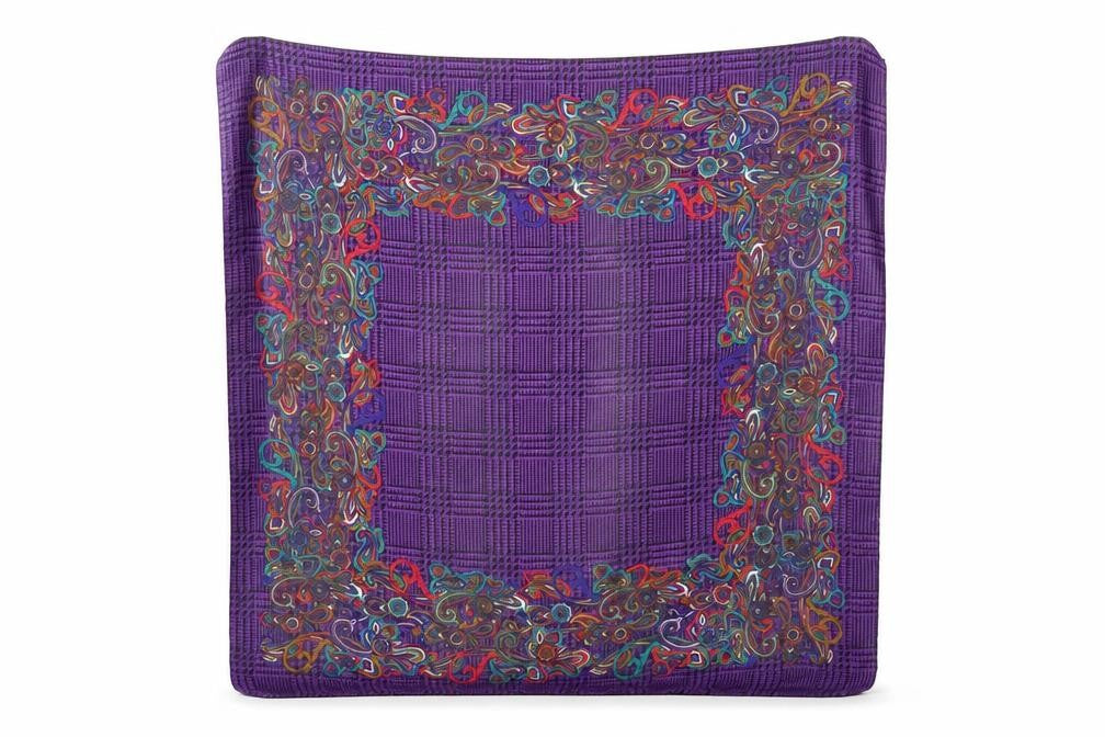 Preworn Womens Purple Geometric   Shawl/Wrap