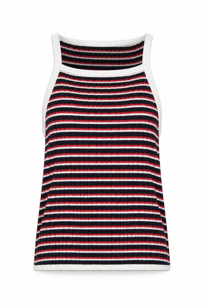 Divided Womens Multicoloured Striped  Basic Tank Size 8