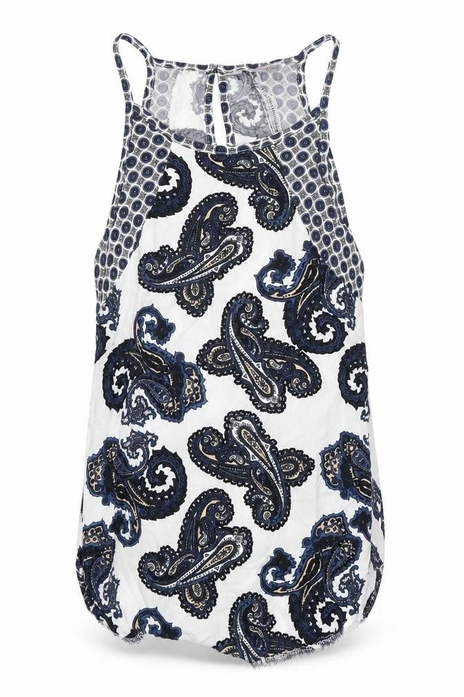 Dorothy Perkins Womens White Paisley  Basic Tank Size 6