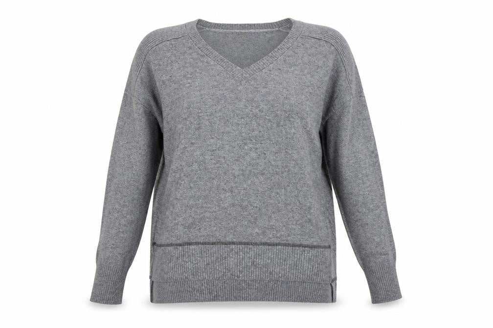 Front view of River Island women’s grey jumper, size UK 8