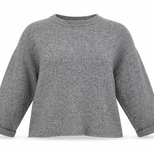 Zara Womens Grey   Pullover Jumper Size S  - CROPPED distressed neckline