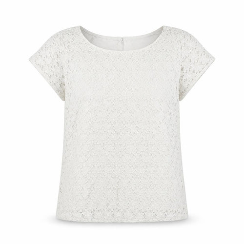 Index Womens White Floral  Basic Blouse Size M