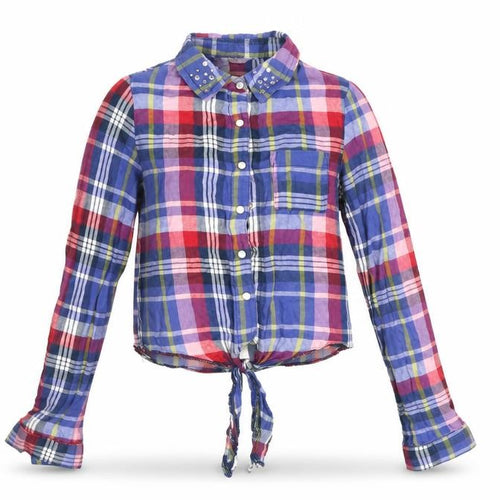 Tammy Girls Blue Plaid  Basic Casual Size 10 Years