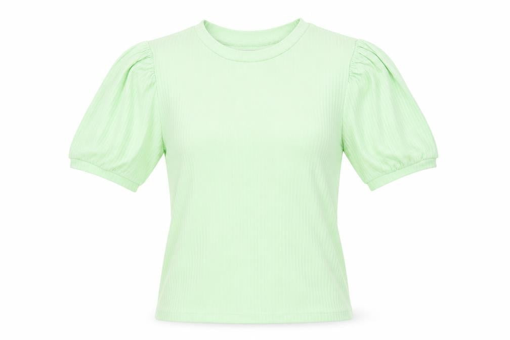 Pieces Womens Green   Basic T-Shirt Size XS