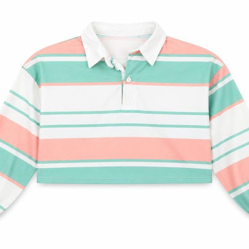 Preworn Womens Green Striped  Pullover Jumper Size S  - CROPPED