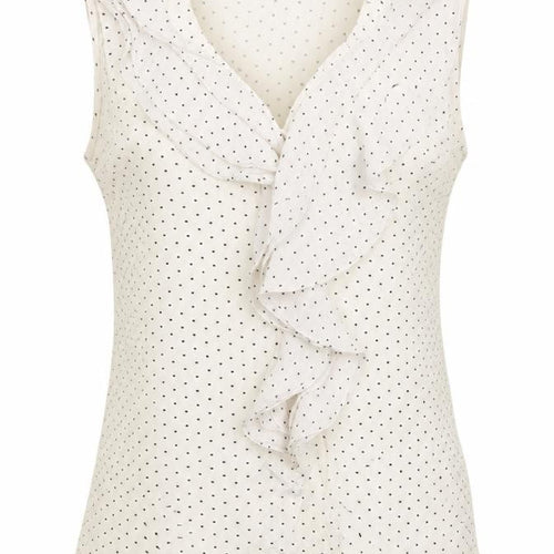 ginger Womens White Polka Dot  Basic T-Shirt Size M