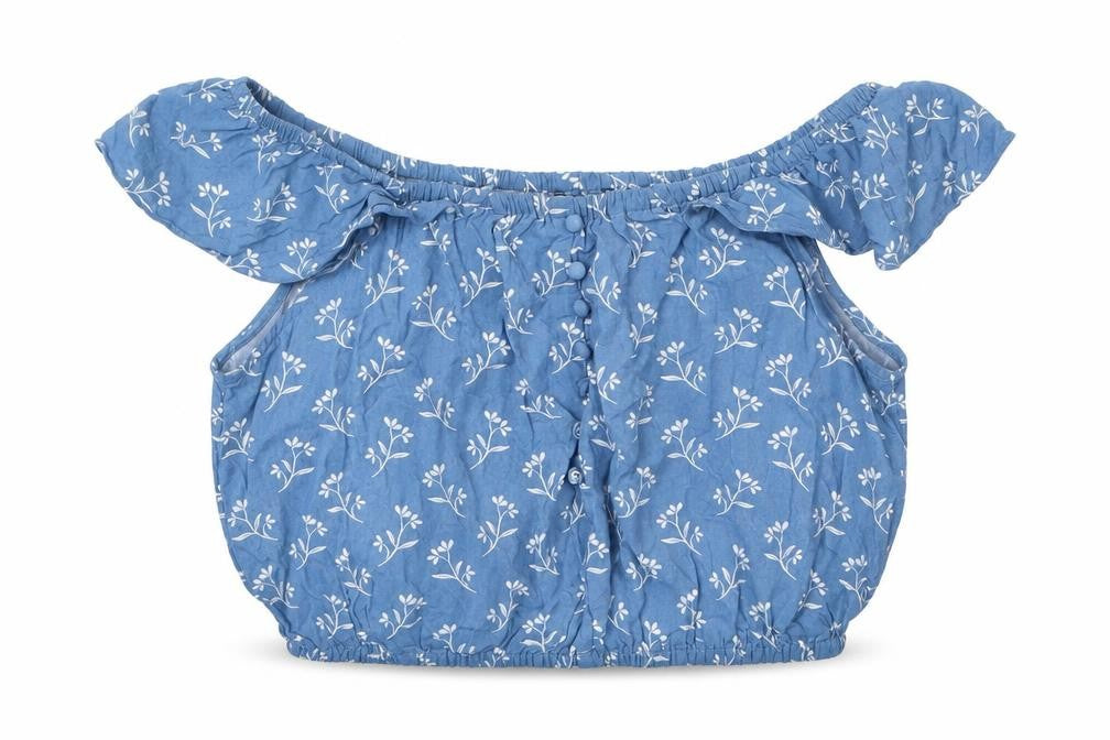 New Look Womens Blue Floral Jersey Basic T-Shirt Size 10