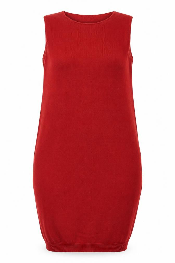 Caishangfeng Womens Red  Knit Jumper Dress  Size L