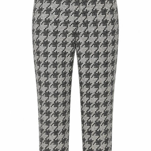 Topshop Womens Ivory Houndstooth  Cropped Trousers Size 10 L23 in