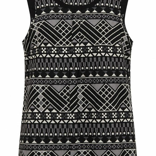 Vera Moda Womens Black Geometric  Basic Blouse Size M