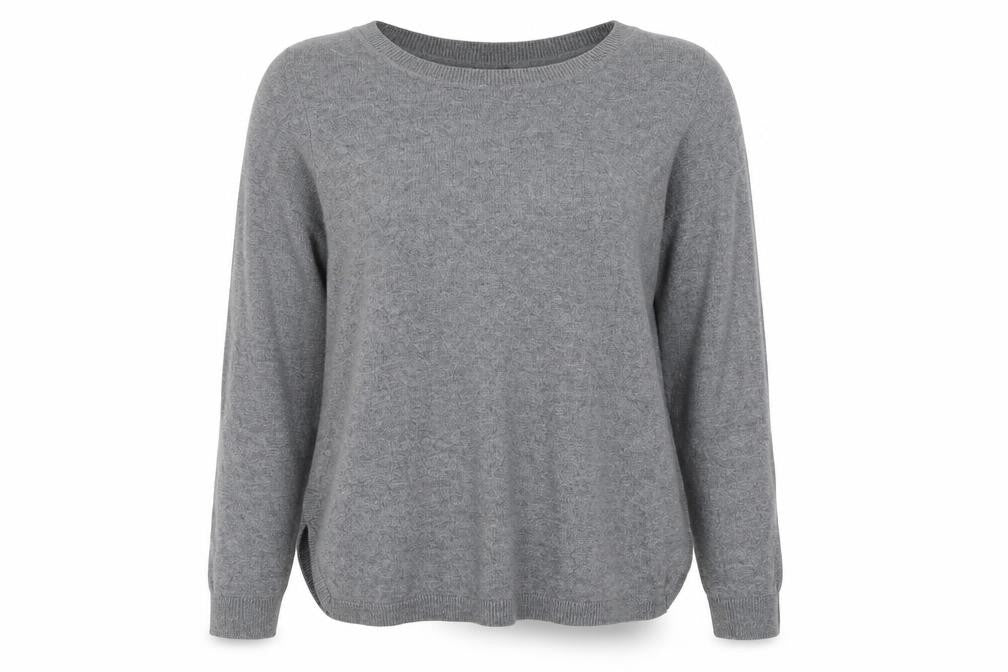 Front view of H&M women’s grey jumper, size S