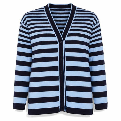Paramour Womens Blue Striped  Cardigan Jumper Size S