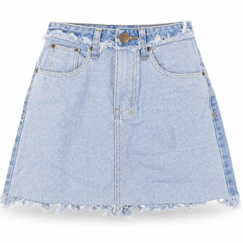 Boohoo Womens Blue  Denim A-Line Skirt Size 6