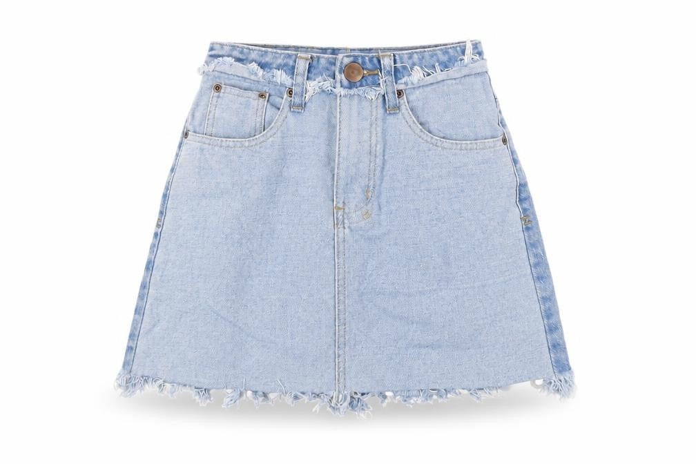 Boohoo Womens Blue  Denim A-Line Skirt Size 6
