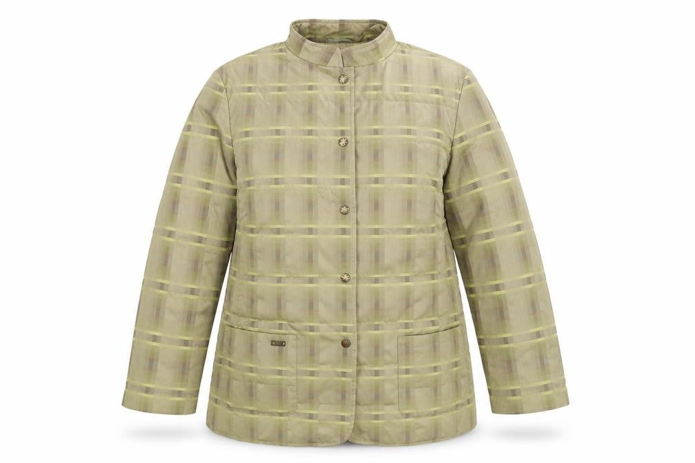 DELMOD Womens Beige Check  Jacket  Size 16