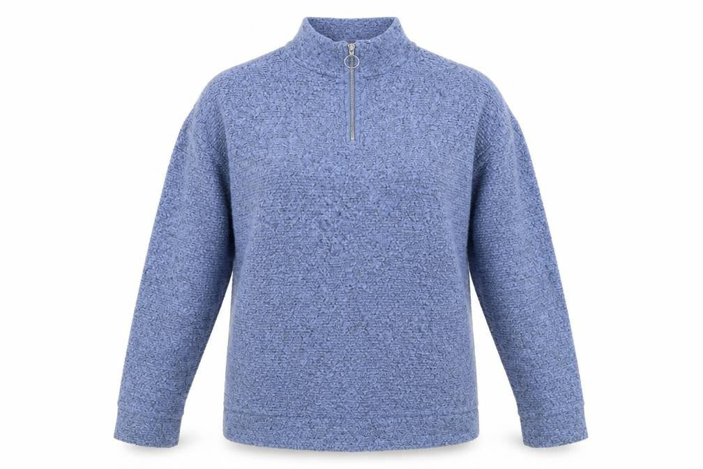 Front view of Next women’s purple fleece jacket, size UK 12