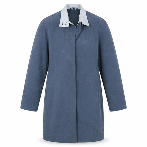 Preworn Womens Blue Houndstooth  Overcoat Coat Size 14