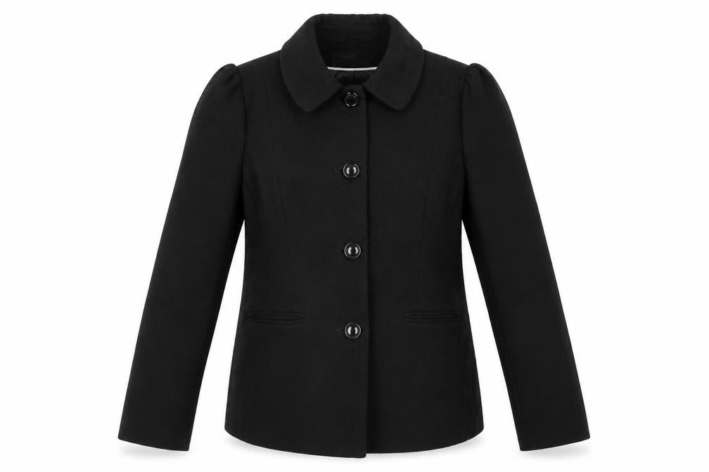 Preworn Womens Black   Overcoat Blazer Size 12