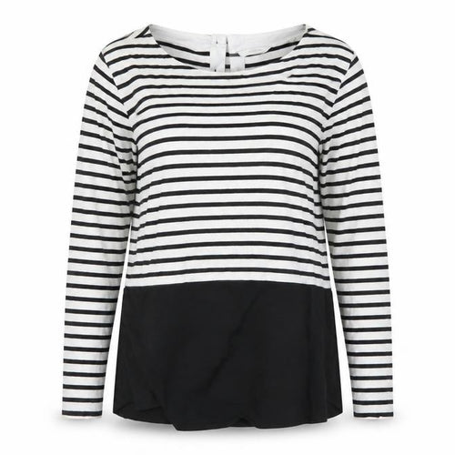 tohibo Womens Multicoloured Striped  Basic T-Shirt Size 36