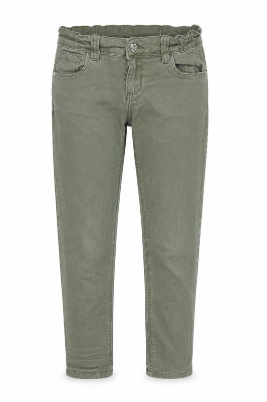 Front view of Denim Co. girls’ green denim skinny jeans, size 10-11, years