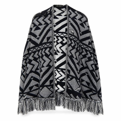 Dorothy Perkins Womens Blue Geometric  Cape Jumper Size S