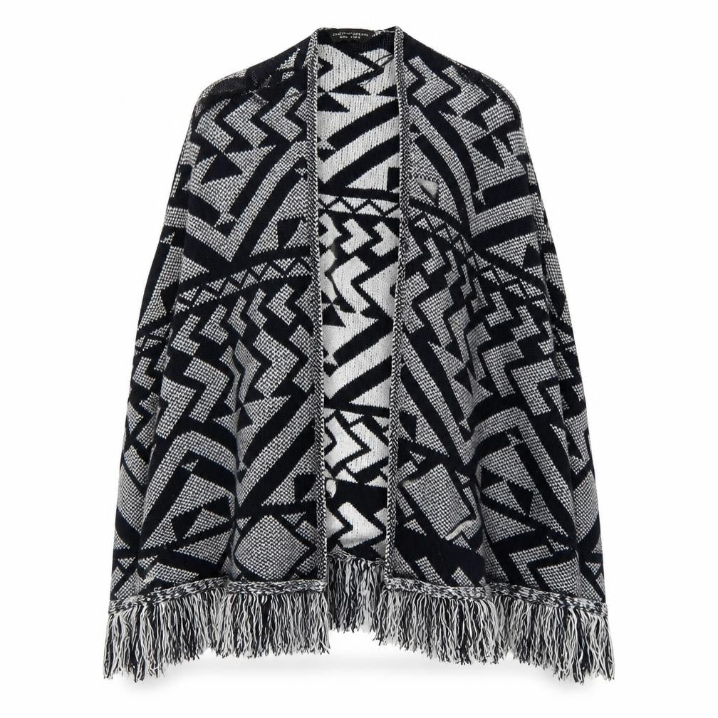 Dorothy Perkins Womens Blue Geometric  Cape Jumper Size S