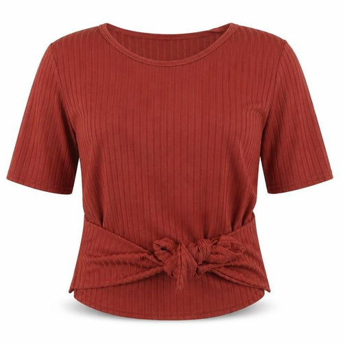 Misspap Womens Brown   Basic T-Shirt Size 10