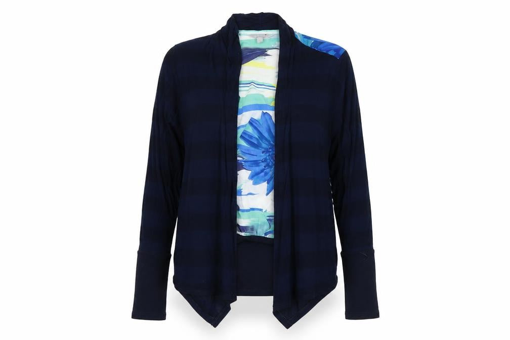 Per Una Womens Blue Floral  Cardigan Jumper Size 10