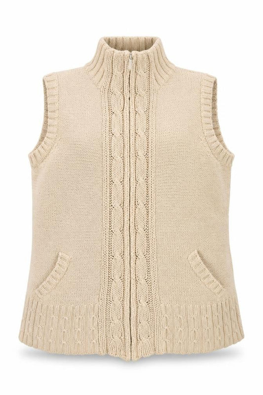 Front view of Casual Club women’s beige jacket coat, size UK 16