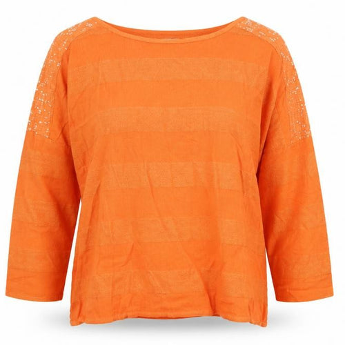 Penella Womens Orange   Basic T-Shirt Size S