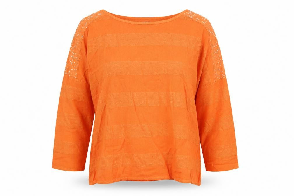 Penella Womens Orange   Basic T-Shirt Size S