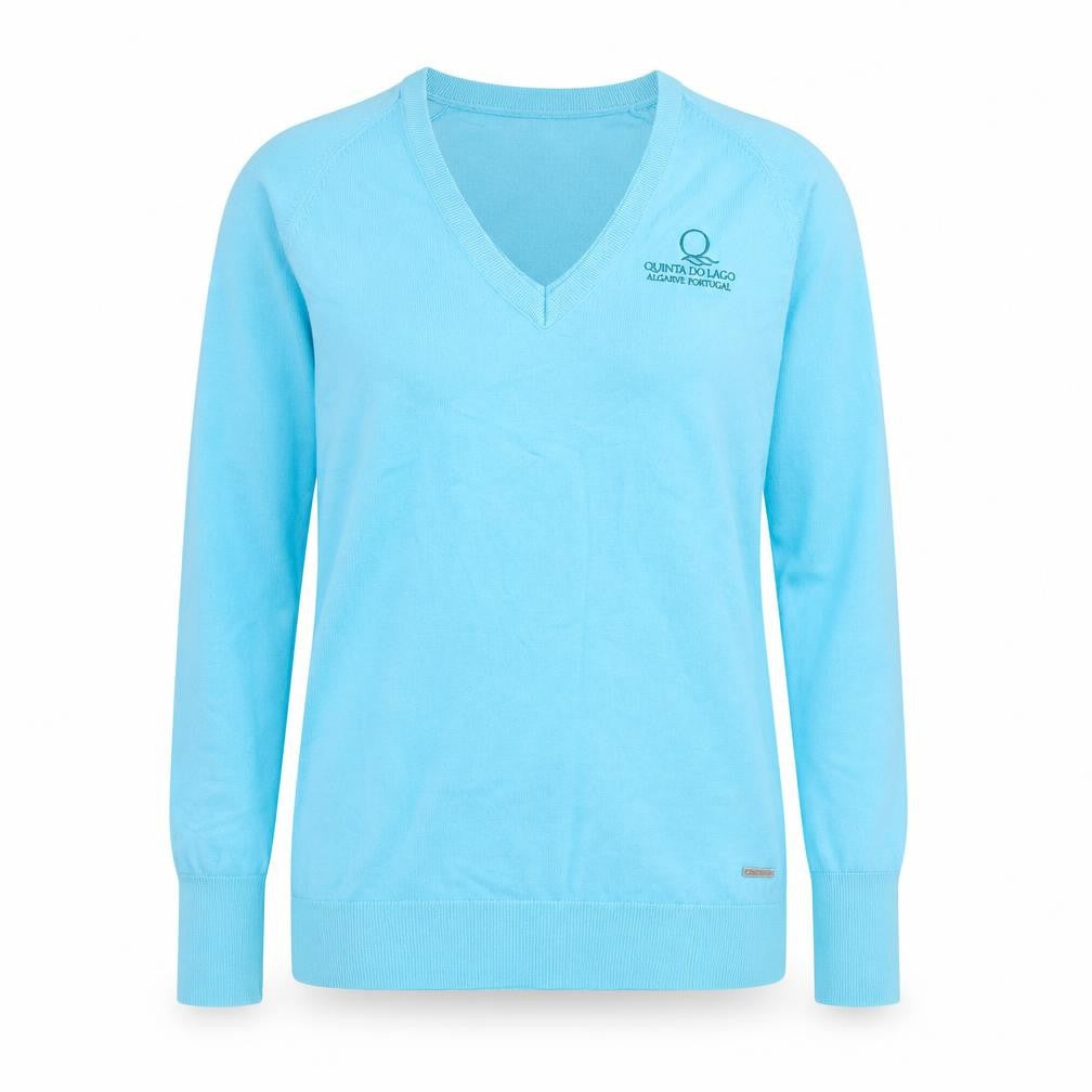 Galvin Green Womens Blue  Knit Pullover Jumper Size S