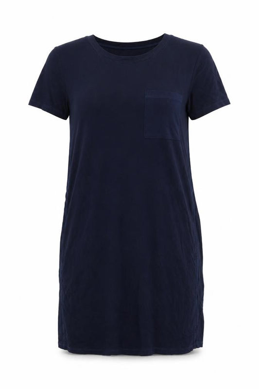Front view of Splendid women’s blue t-shirt dress, size XS