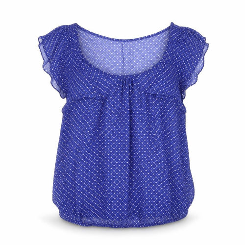 Zara Womens Blue Polka Dot  Basic Blouse Size XS