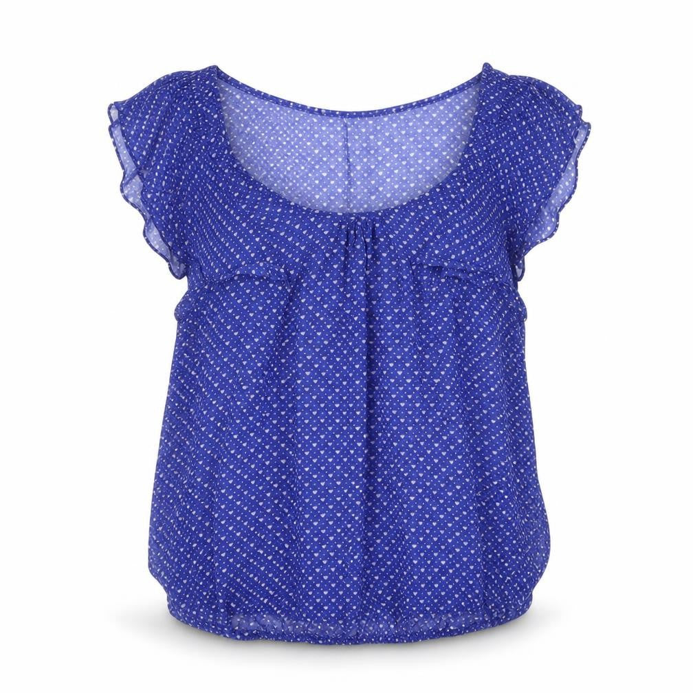 Zara Womens Blue Polka Dot  Basic Blouse Size XS