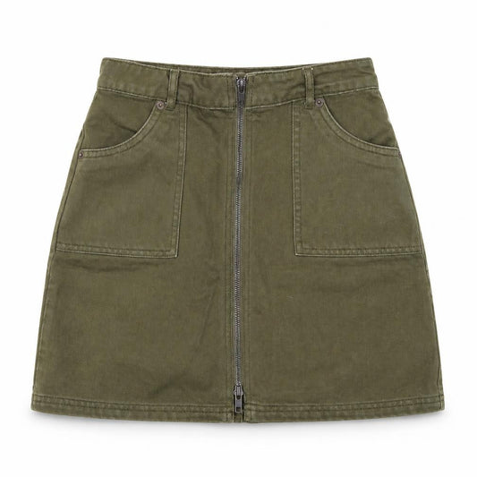 Front view of Jack Wills women’s green a-line skirt, size UK 6