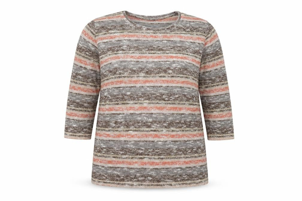EWM Womens Orange Striped  Pullover Jumper Size 18
