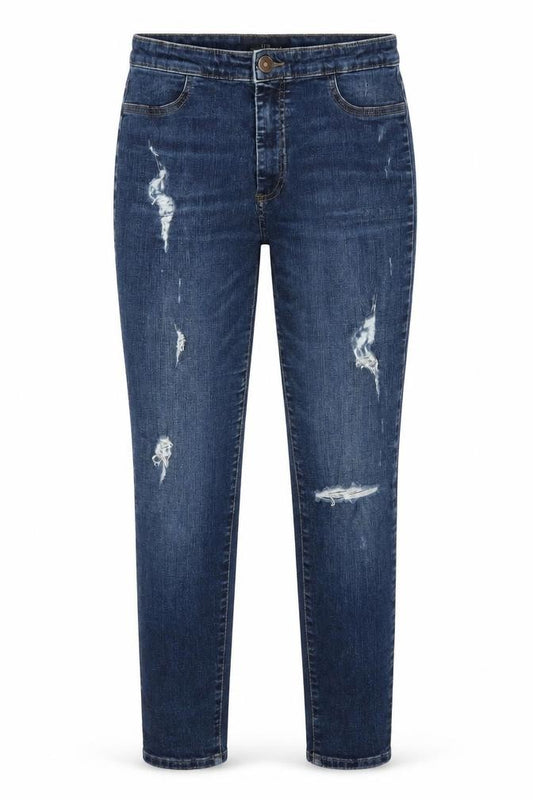 Front view of LB women’s blue cropped jeans, size UK 30, 25-inch leg
