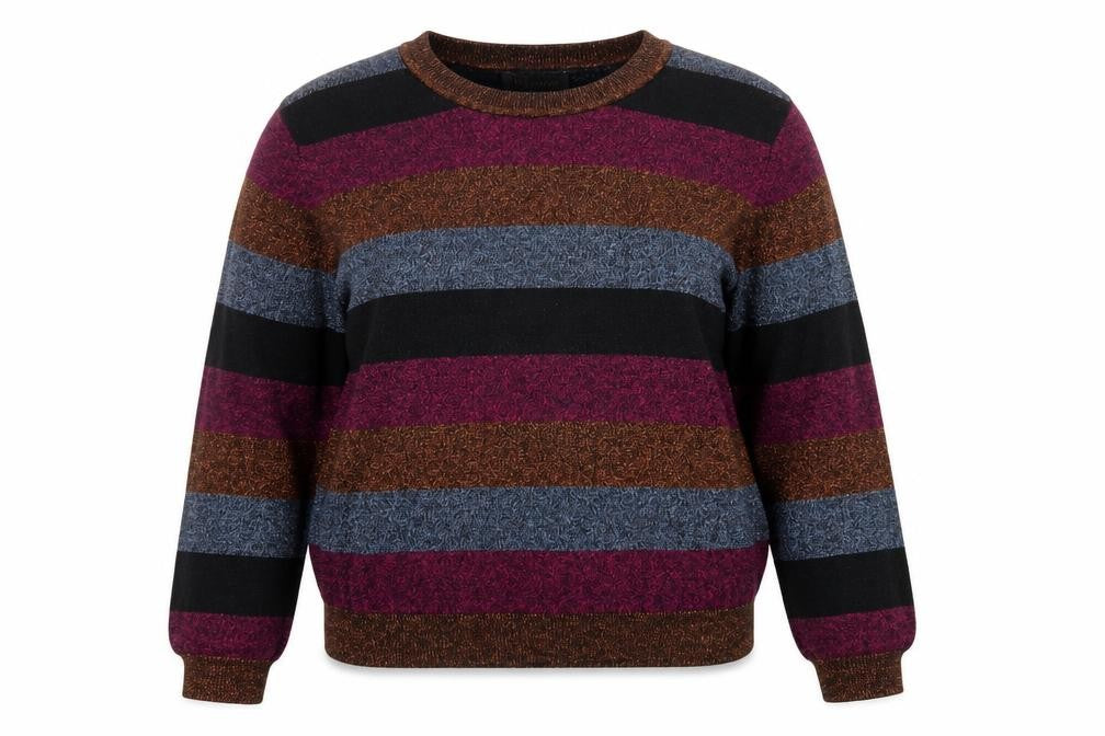 QED London Womens Multicoloured Striped Knit Pullover Jumper Size L