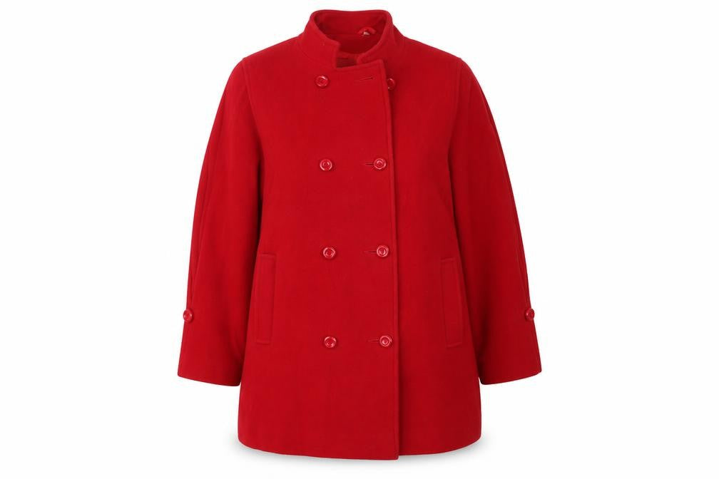 Preworn Womens Red   Overcoat Coat Size 14