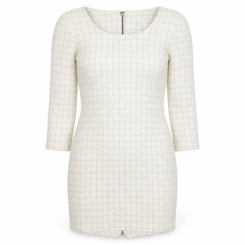 Ye Ye Womens White Check  Bodycon  Size S